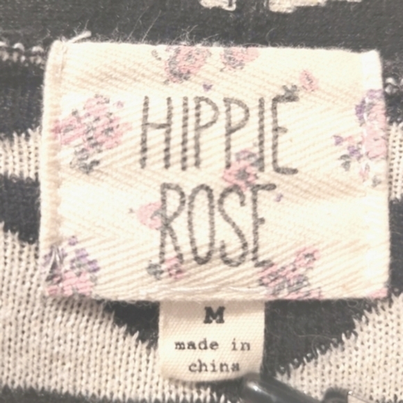 Hippie Rose Sweater/Open Cardigan Beautiful Black/Ivory Aztec Pattern Medium ♥️ - Picture 4 of 5
